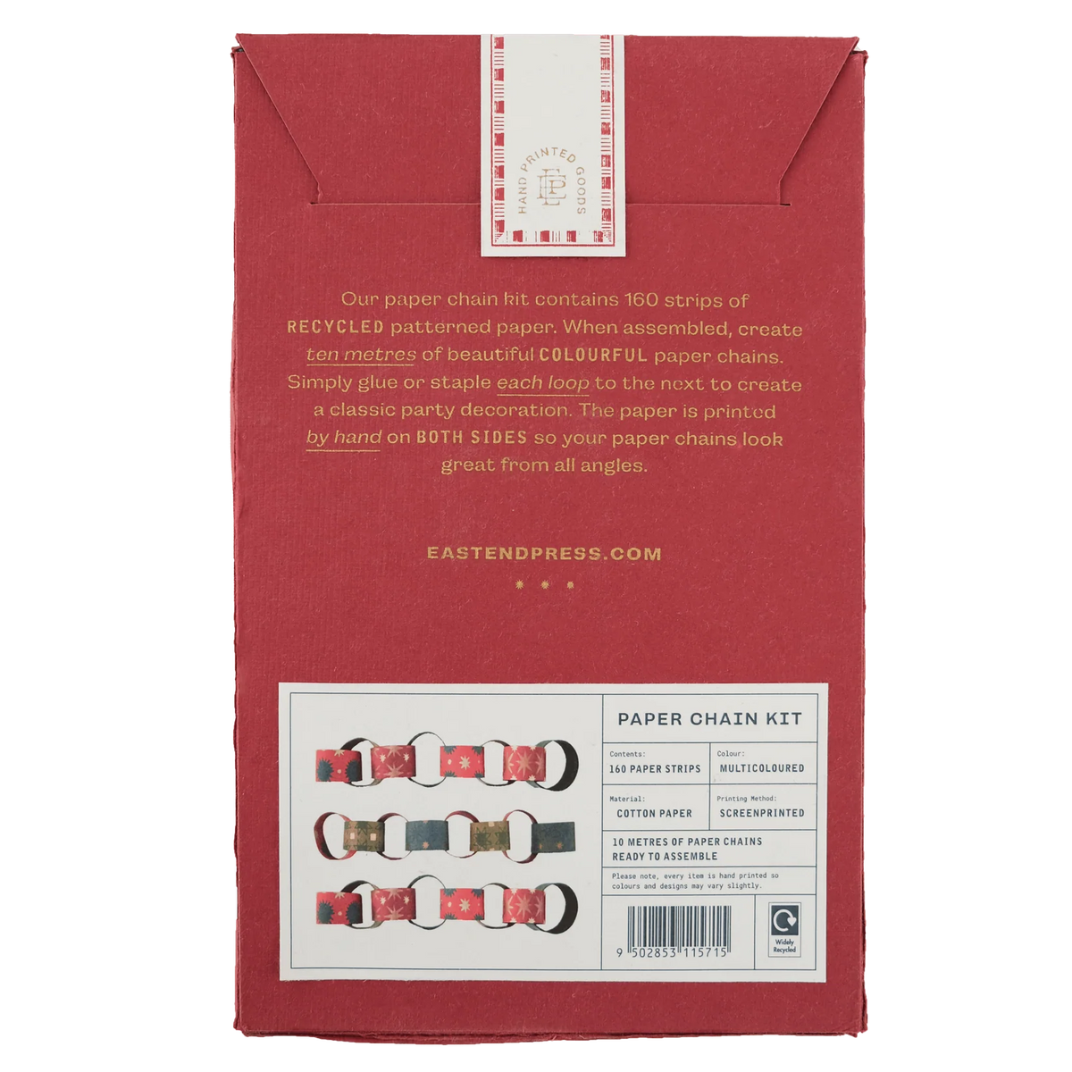 Festive Paper Chain Kit | East End Press