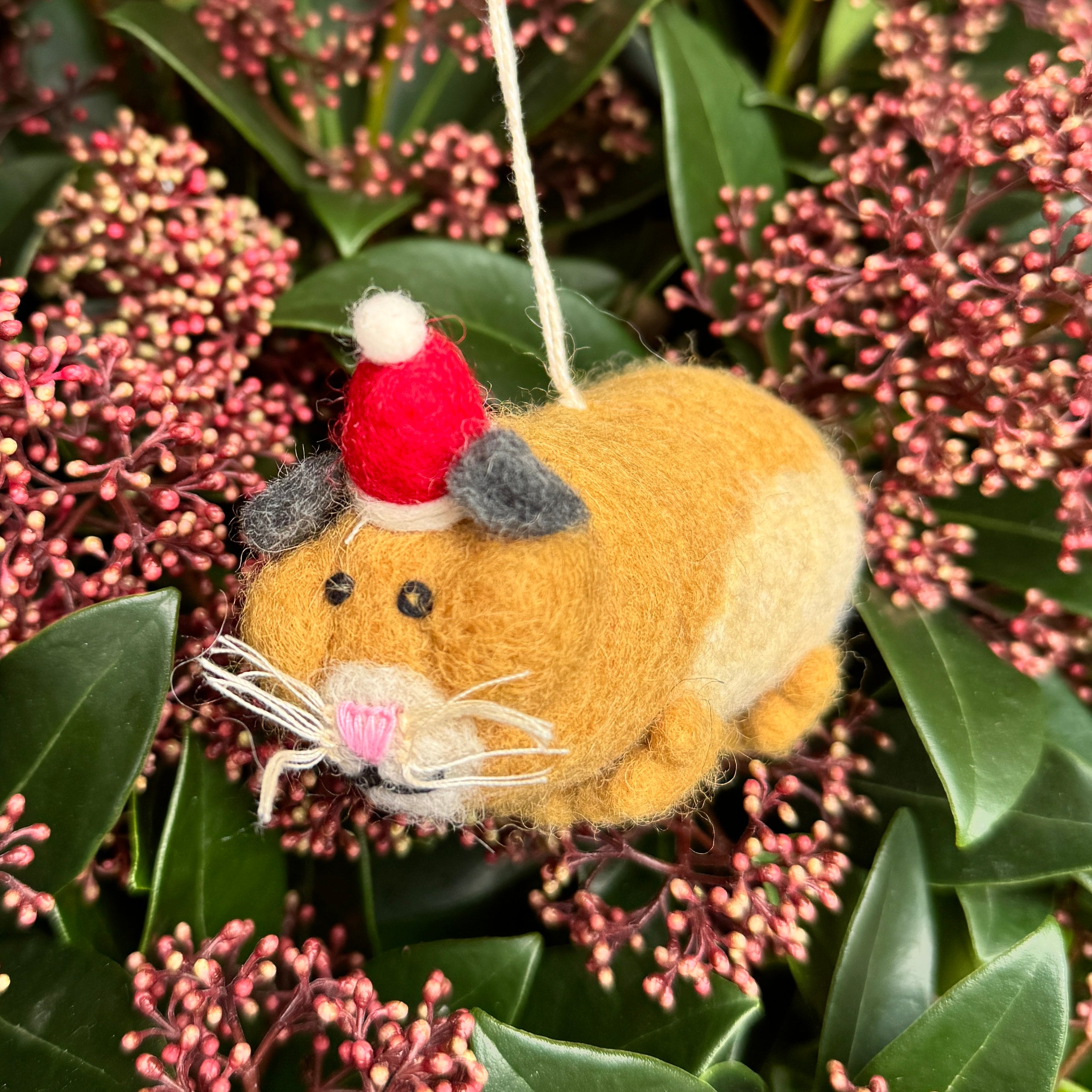 Hamster in a Hat | Felt Christmas Decoration