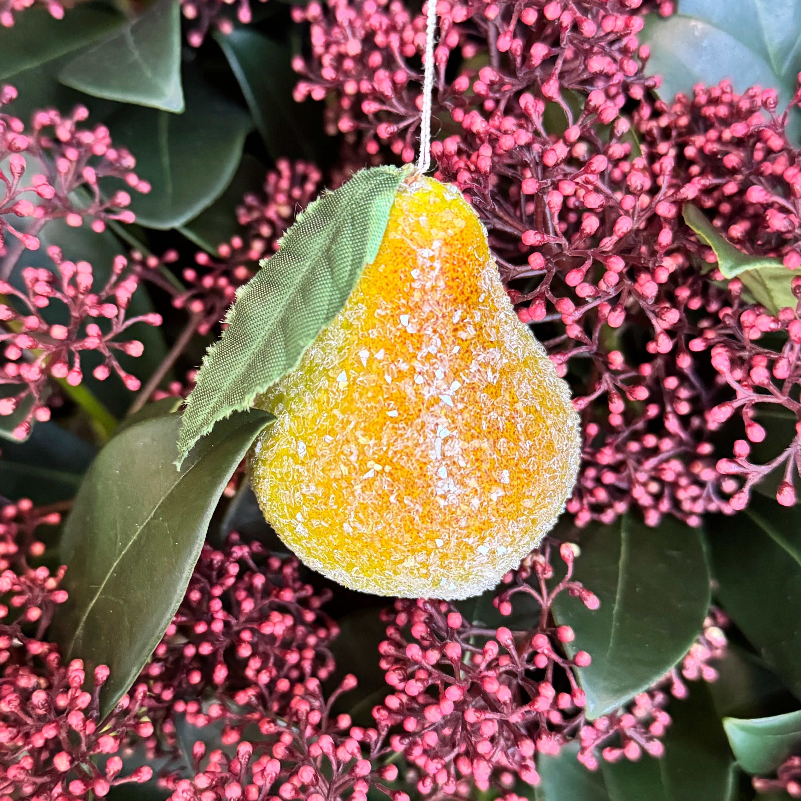 Frosted Fruit Ornament | Clementine, Lemon or Pear