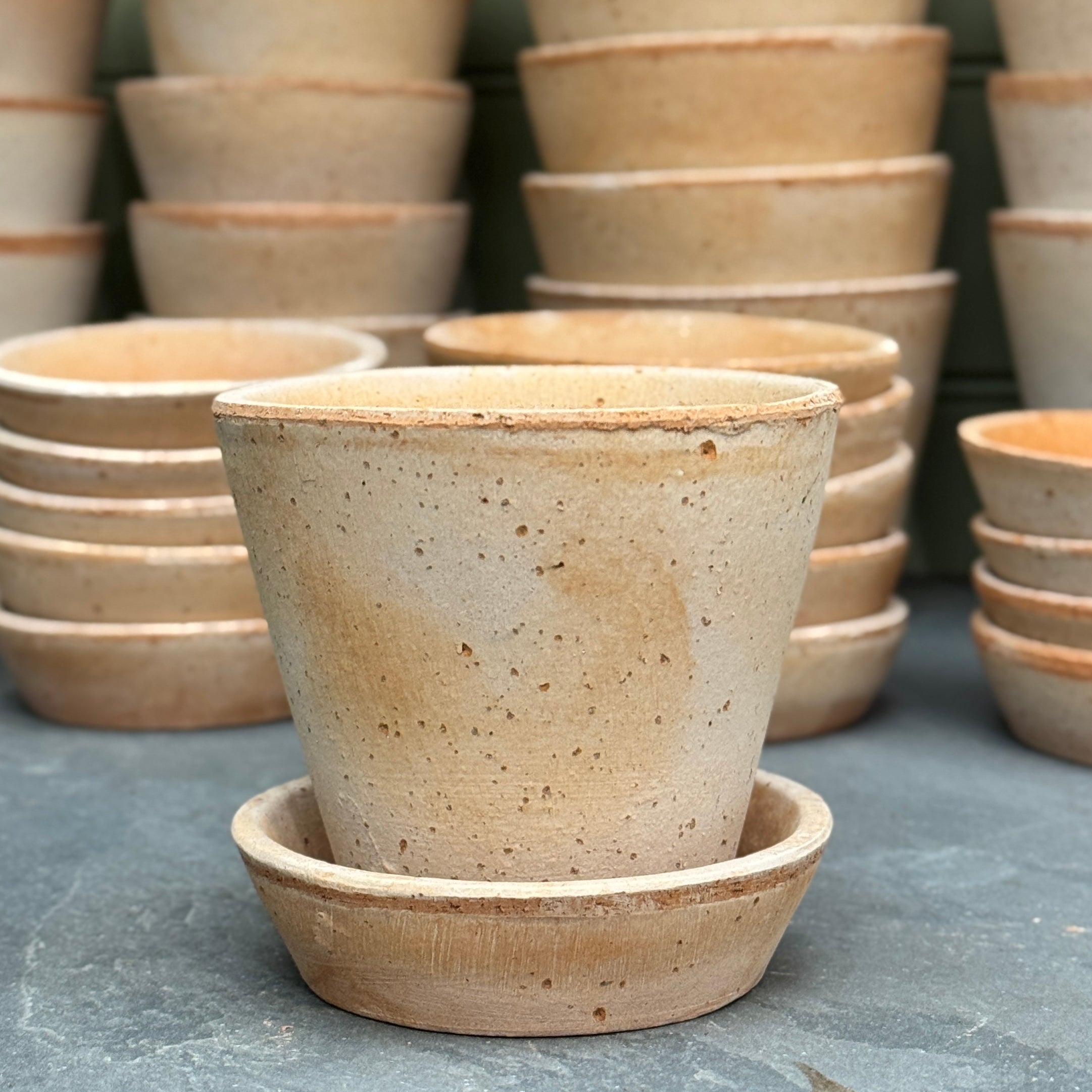 Bergs Potter Julie Pot & Saucer Set – Rosa Terracotta