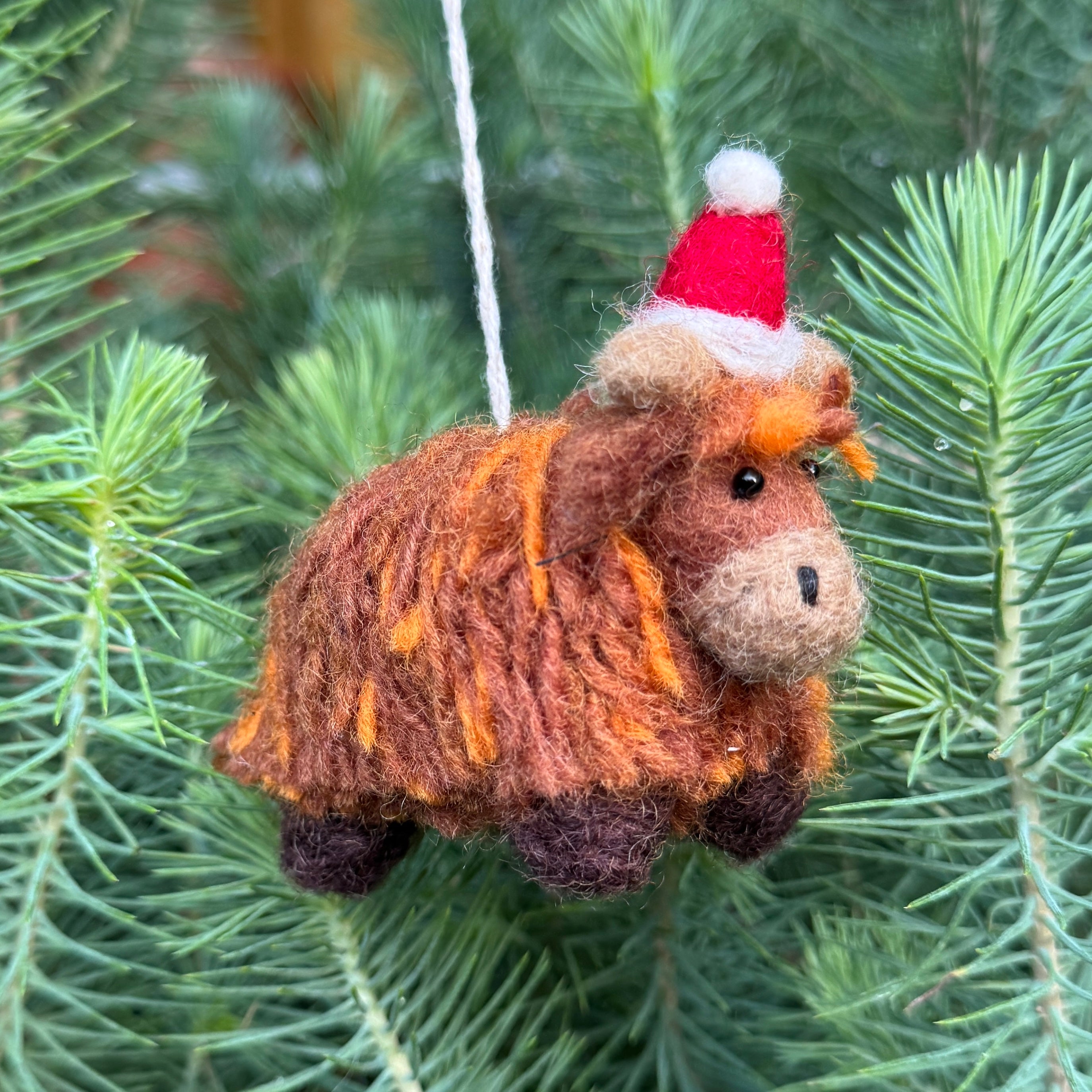 Mini Highland Cow | Felt Christmas Decoration