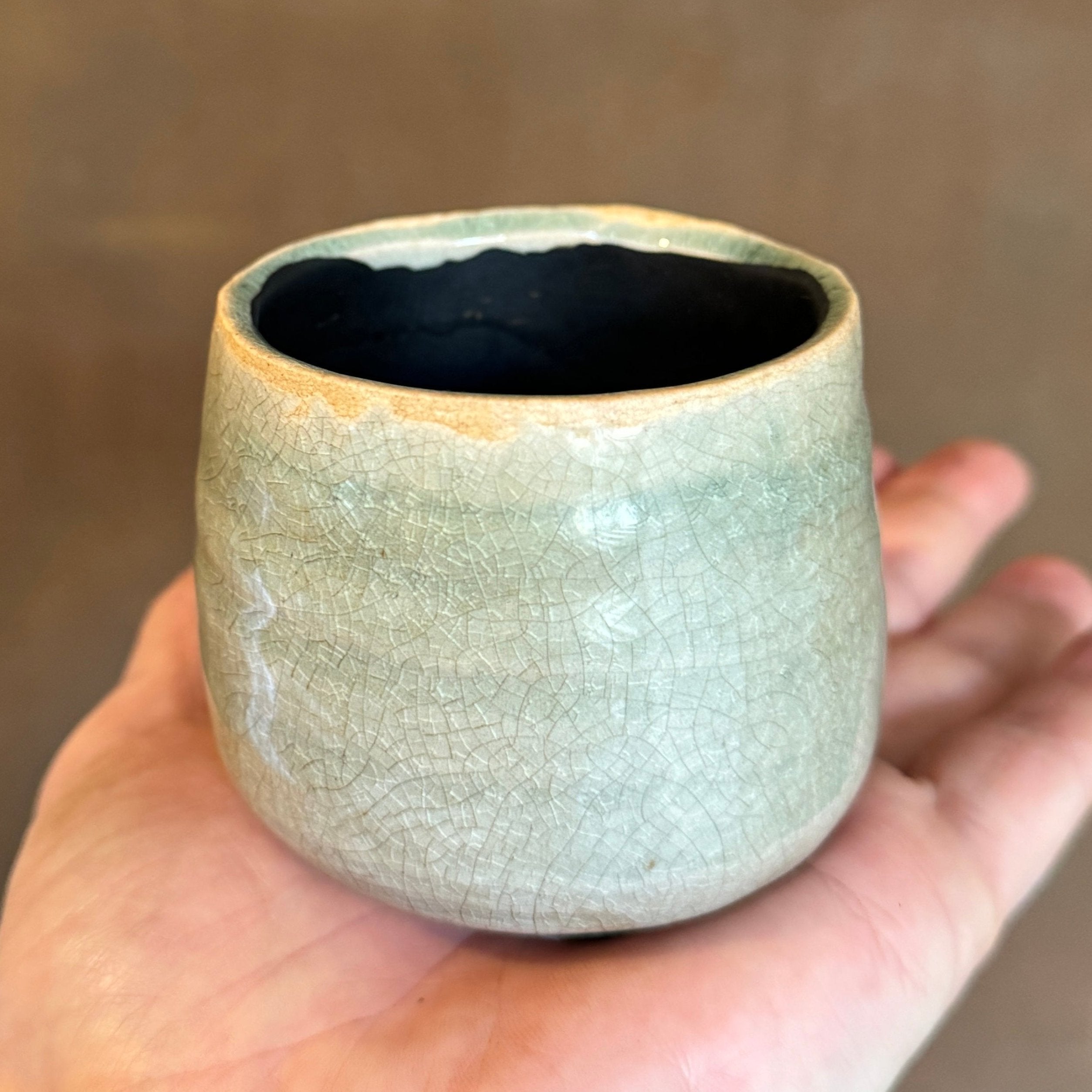 Crackle Glaze Pot - Mint | 8cm