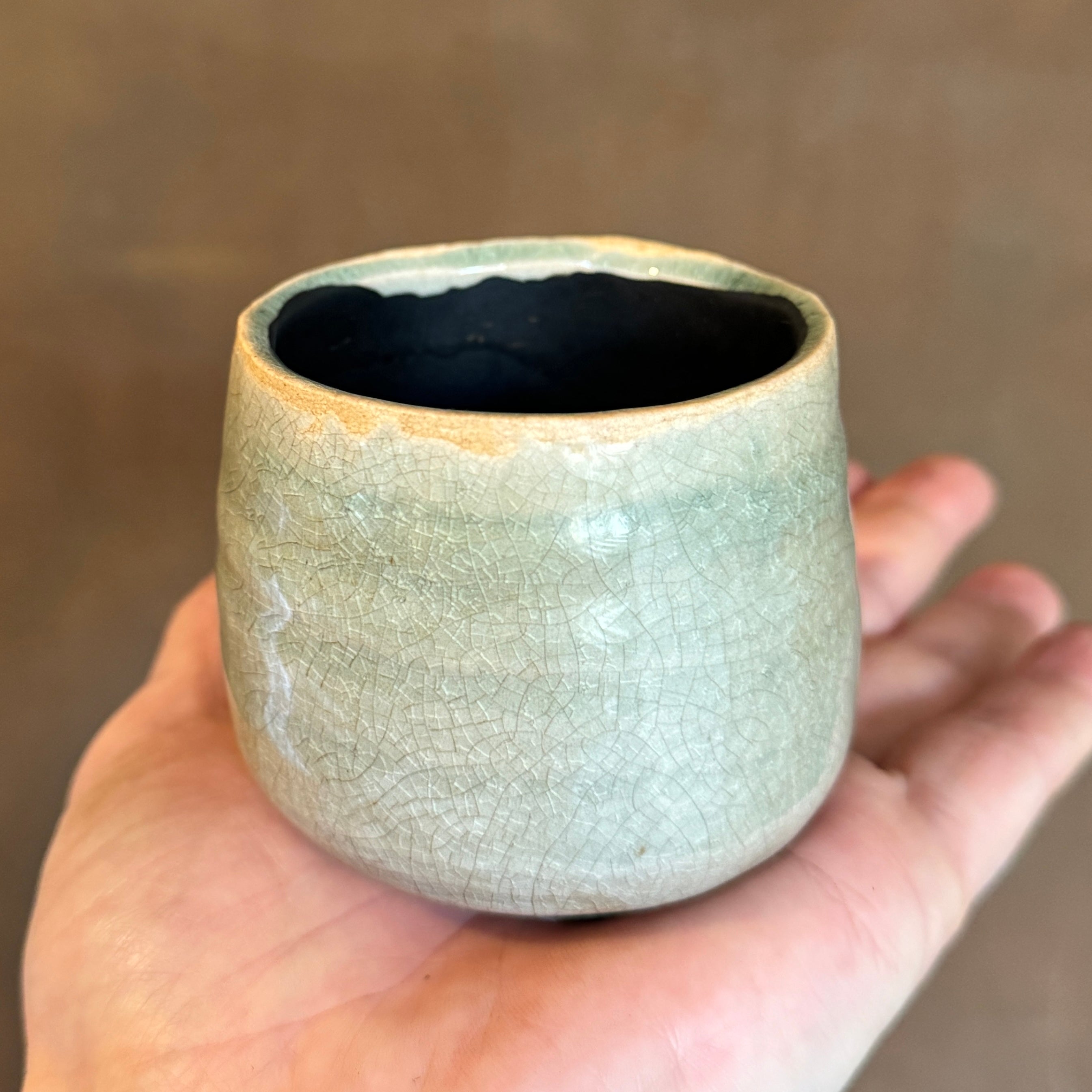 Crackle Glaze Pot - Mint | 8cm