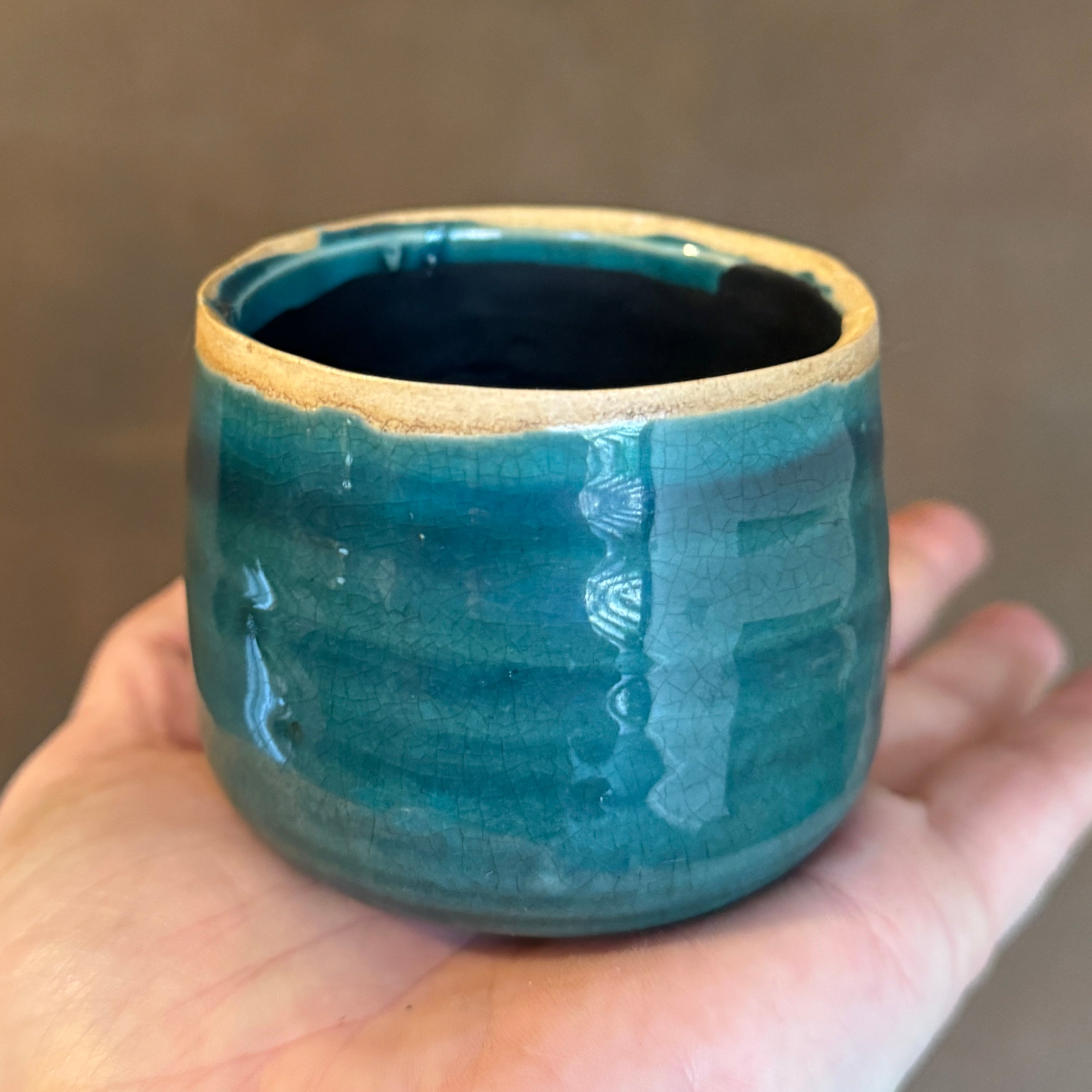 Crackle Glaze Pot - Turquoise | 8cm