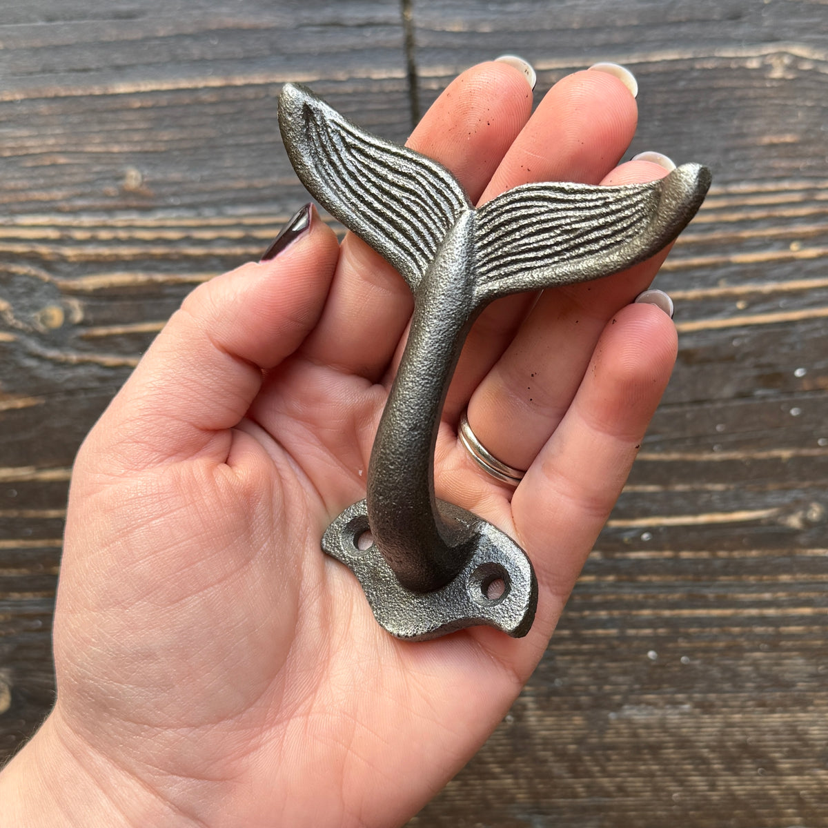 Cast Iron Whale Tail Coat Hook