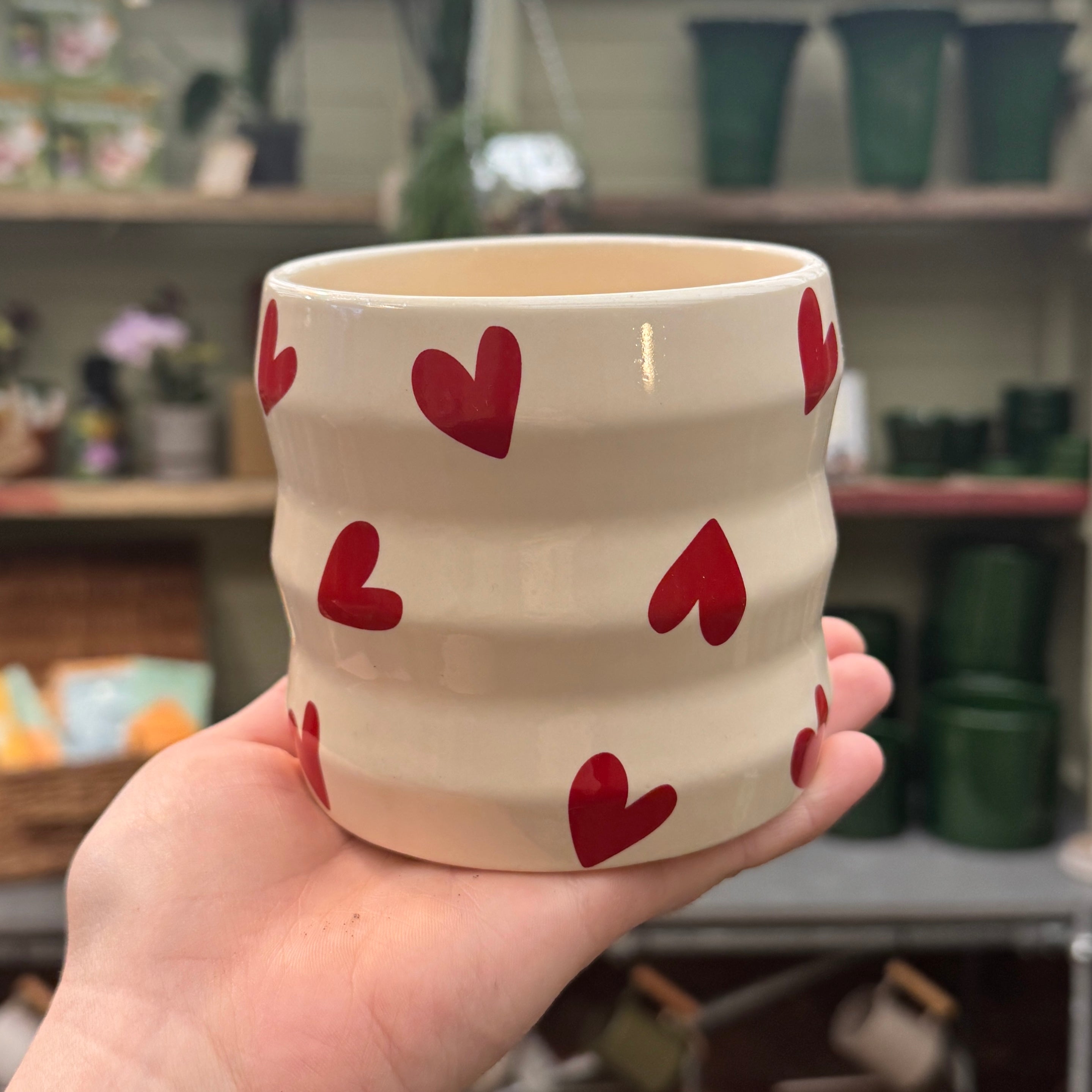 White Ceramic Hearts Plant Pot – Limited Edition