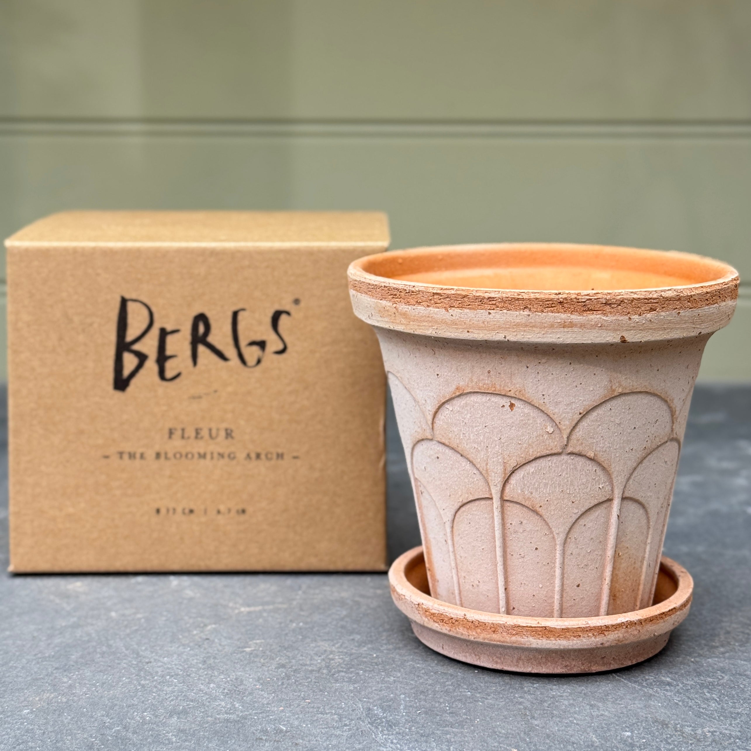 Bergs Potter Fleur Pot & Saucer Set - Rosa Terracotta