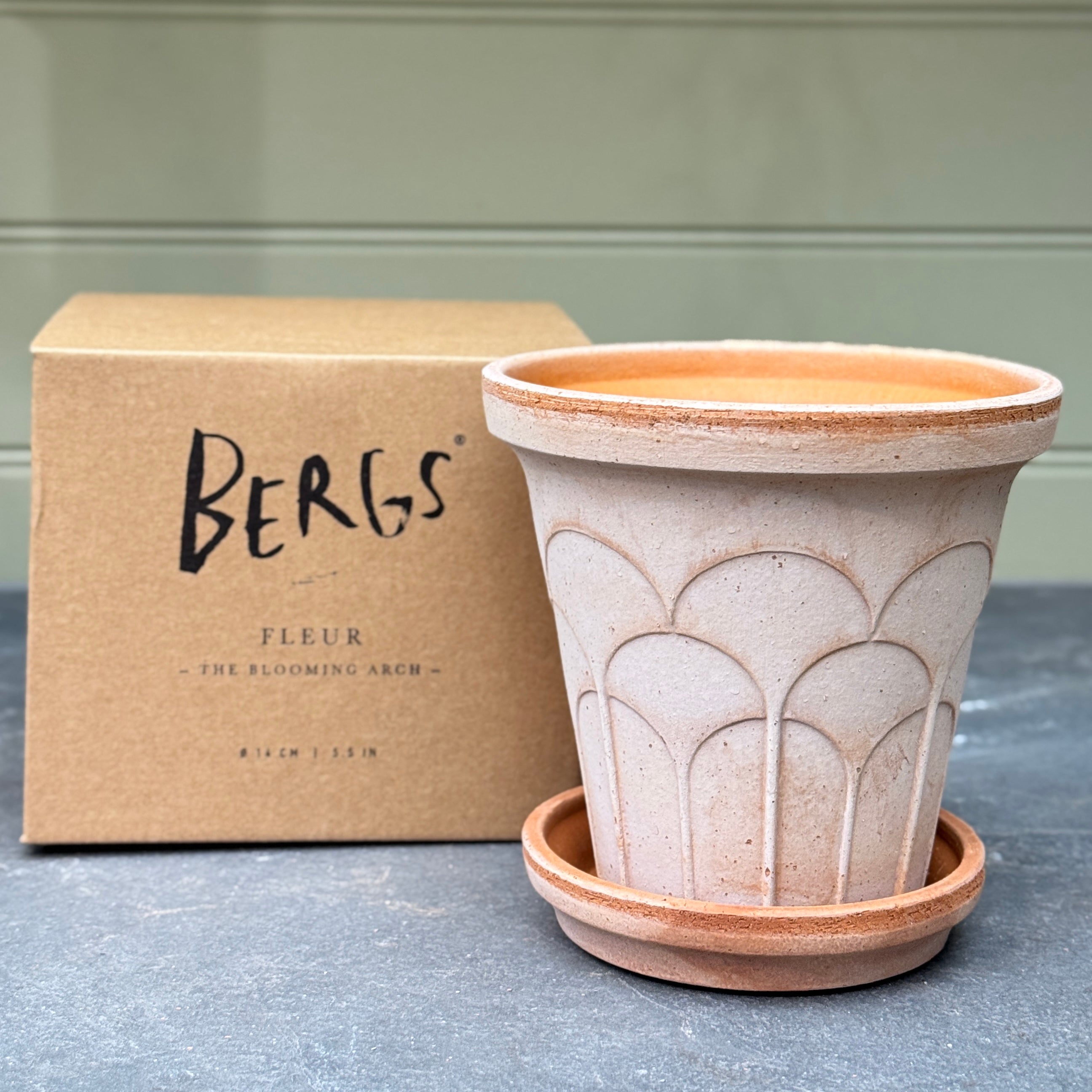 Bergs Potter Fleur Pot & Saucer Set - Rosa Terracotta