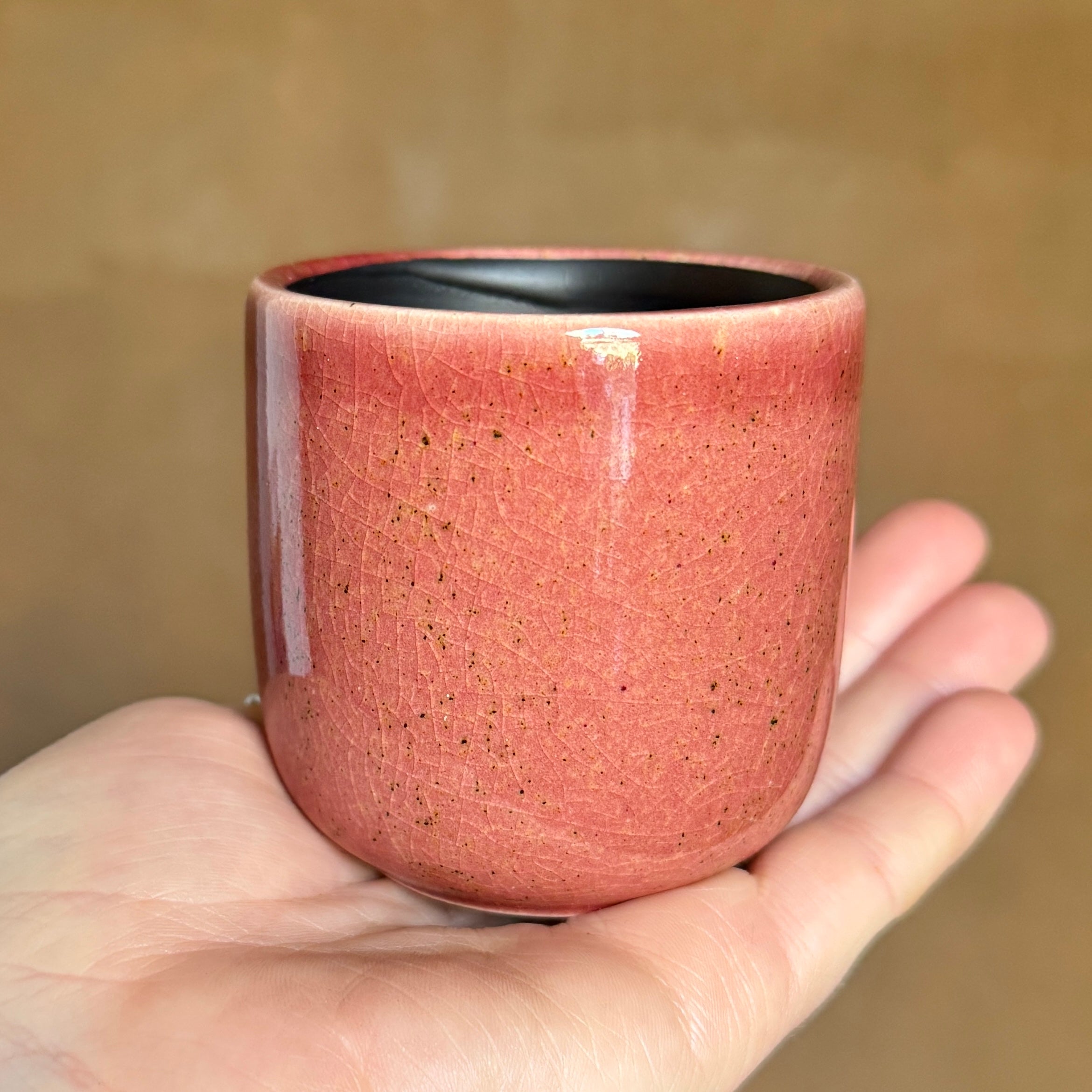 Coral Pink Glazed Plant Pot | 7cm