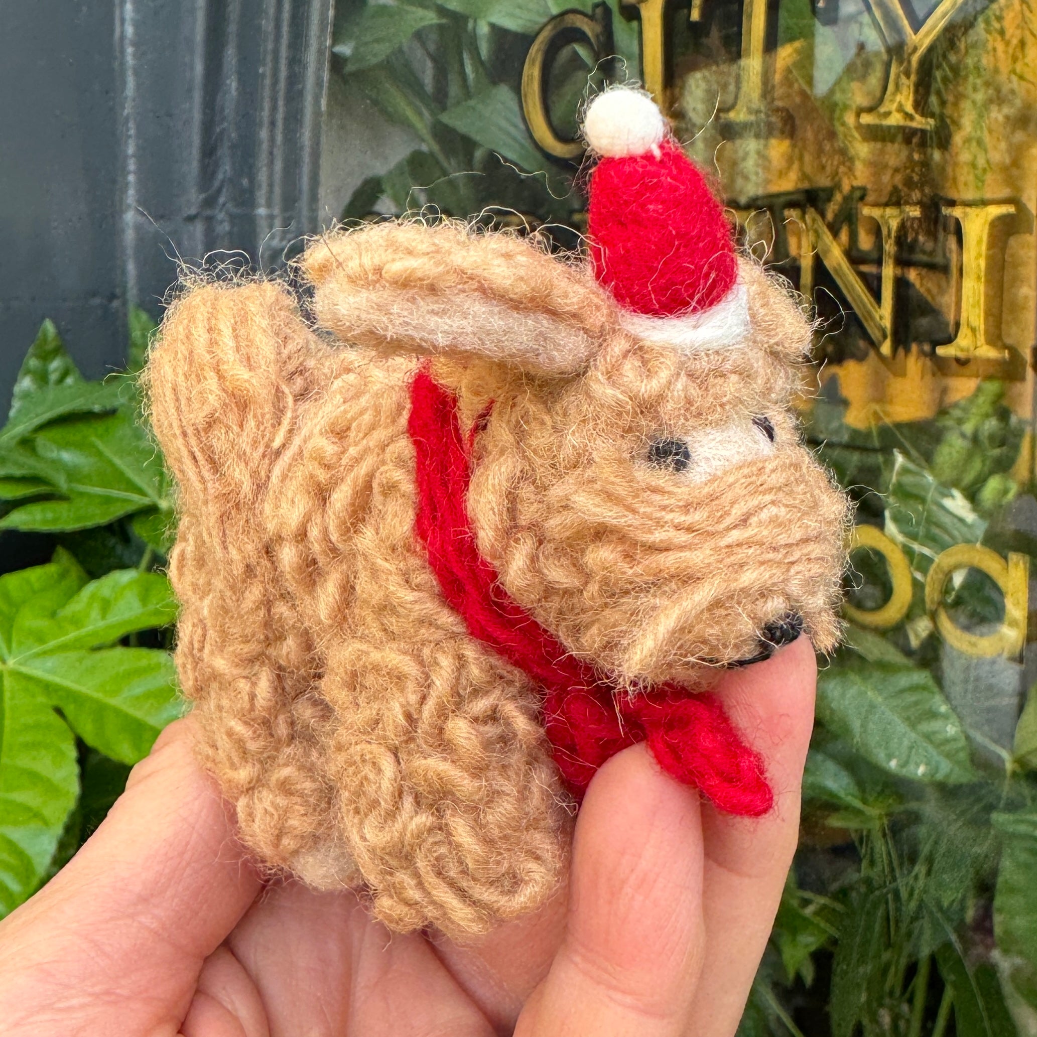 Cockapoo with Hat & Scarf | Felt Christmas Decoration