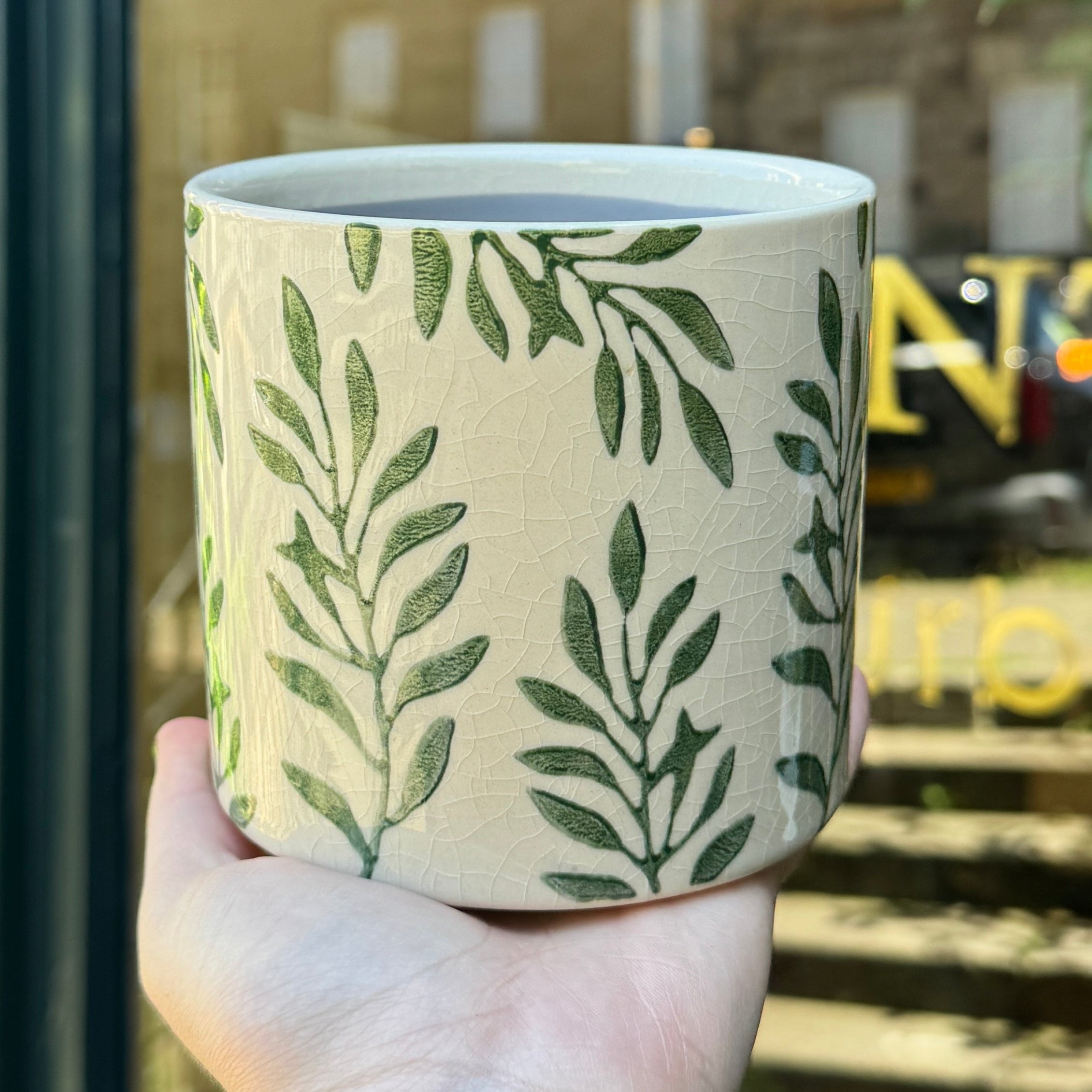 Green Leaves Plant Pot | 12cm