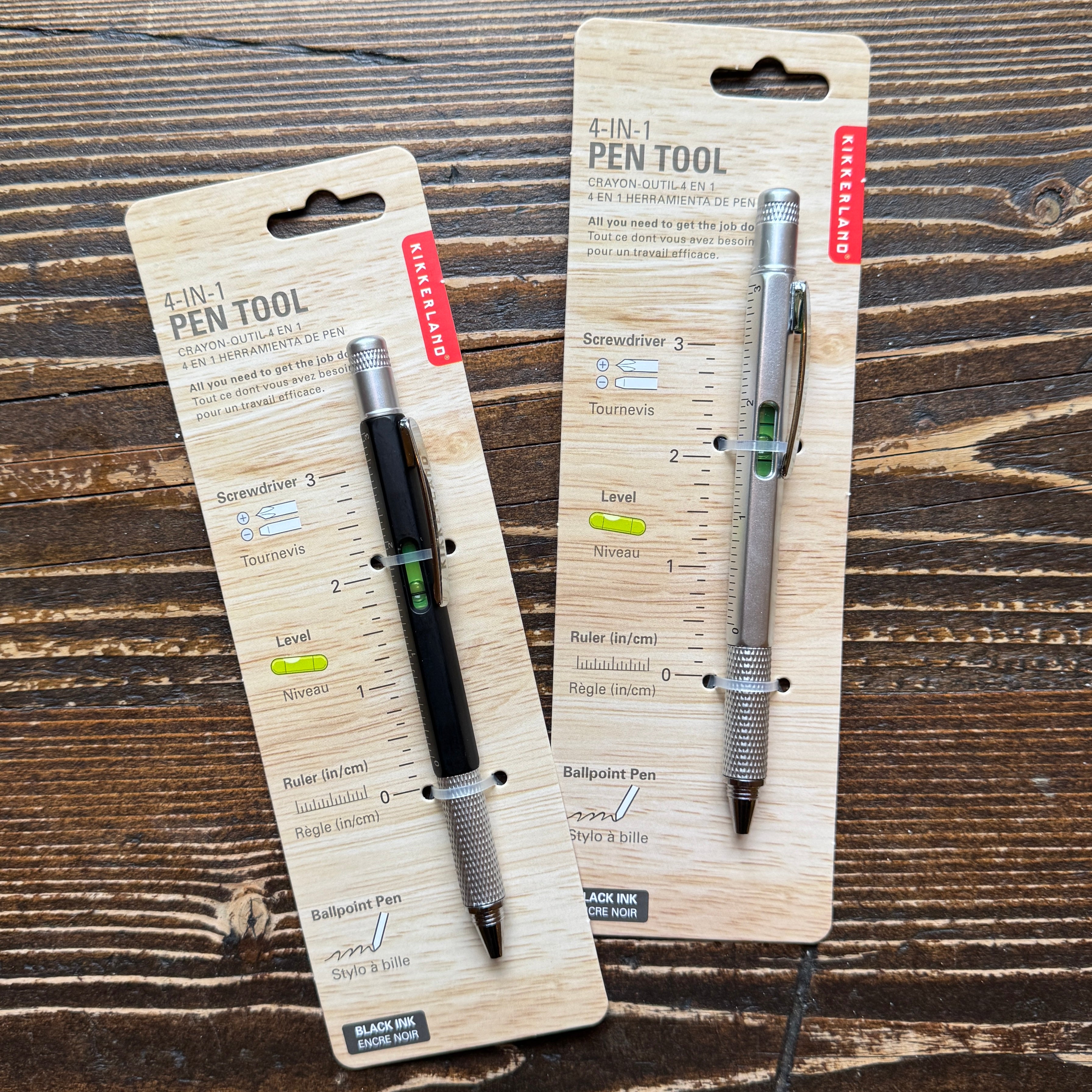 4-in-1 Pen Tool – Black or Silver Multi-Function Pen