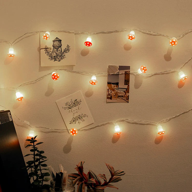 Mushroom LED String Lights – 20 Lights