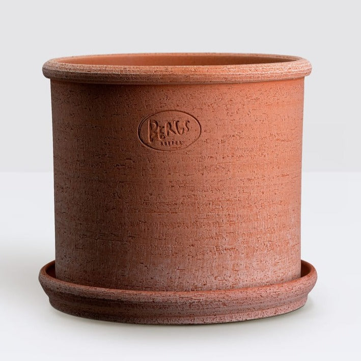 Bergs Potter Modena Pot & Saucer Set | Raw Rosa & Raw Grey