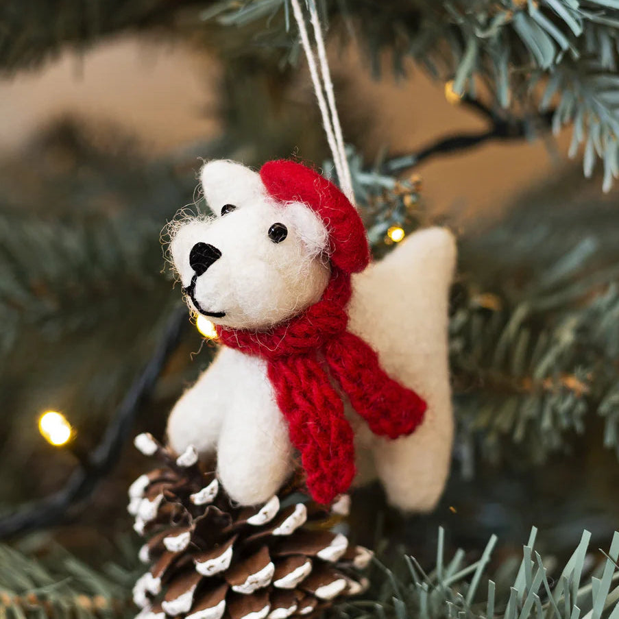 White Westie Dog | Felt Decoration