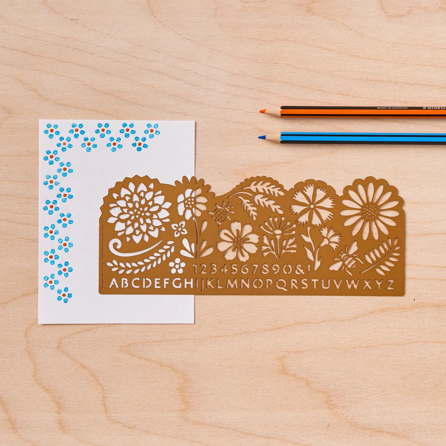 Botanical Brass Stencil – Nature Drawing Tool by Another Studio