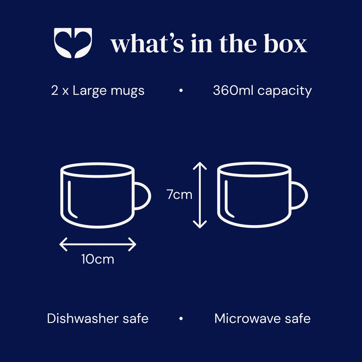 Kindred Yarrow Mugs – Brushed Indigo Blue – Set of 2