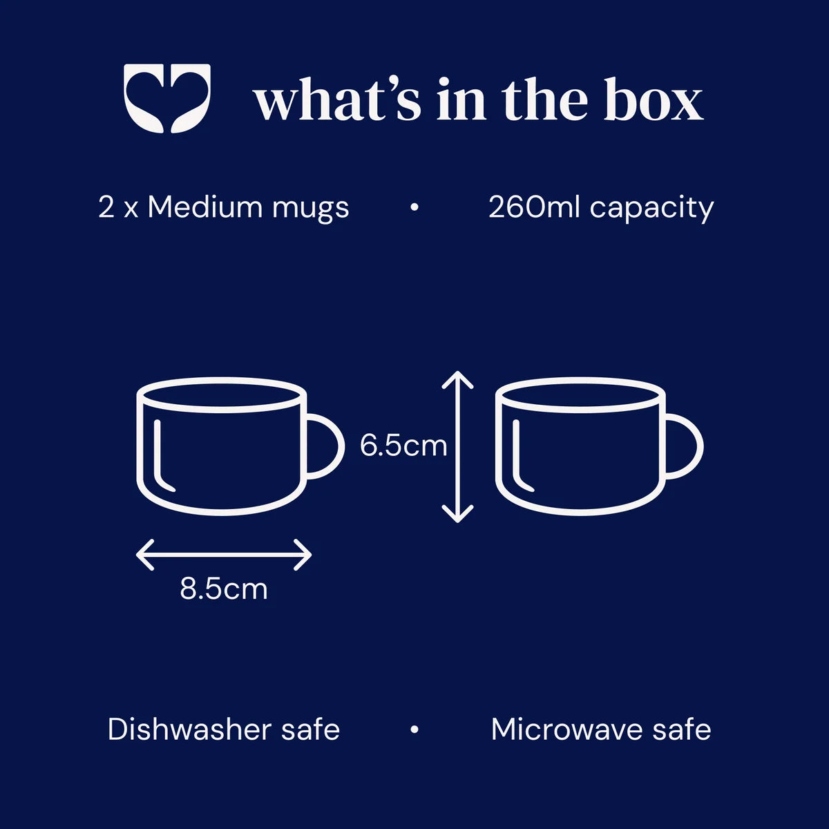 Kindred Yarrow Mugs – Brushed Indigo Blue – Set of 2