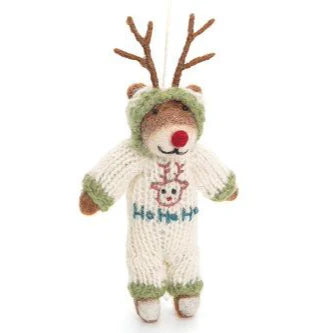 Reindeer in a Onesie | Felt Christmas Decoration