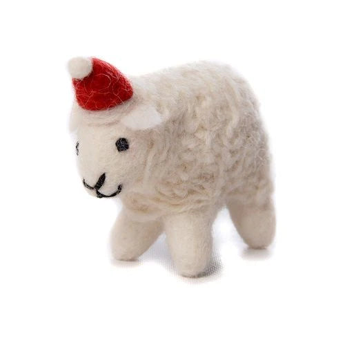 Sheep with Hat | Felt Christmas Decoration