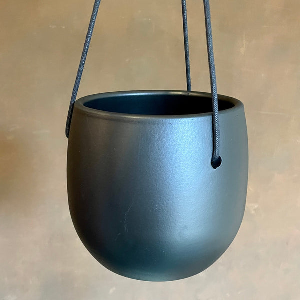 Black Hanging Pot - 14cm - grow urban. UK