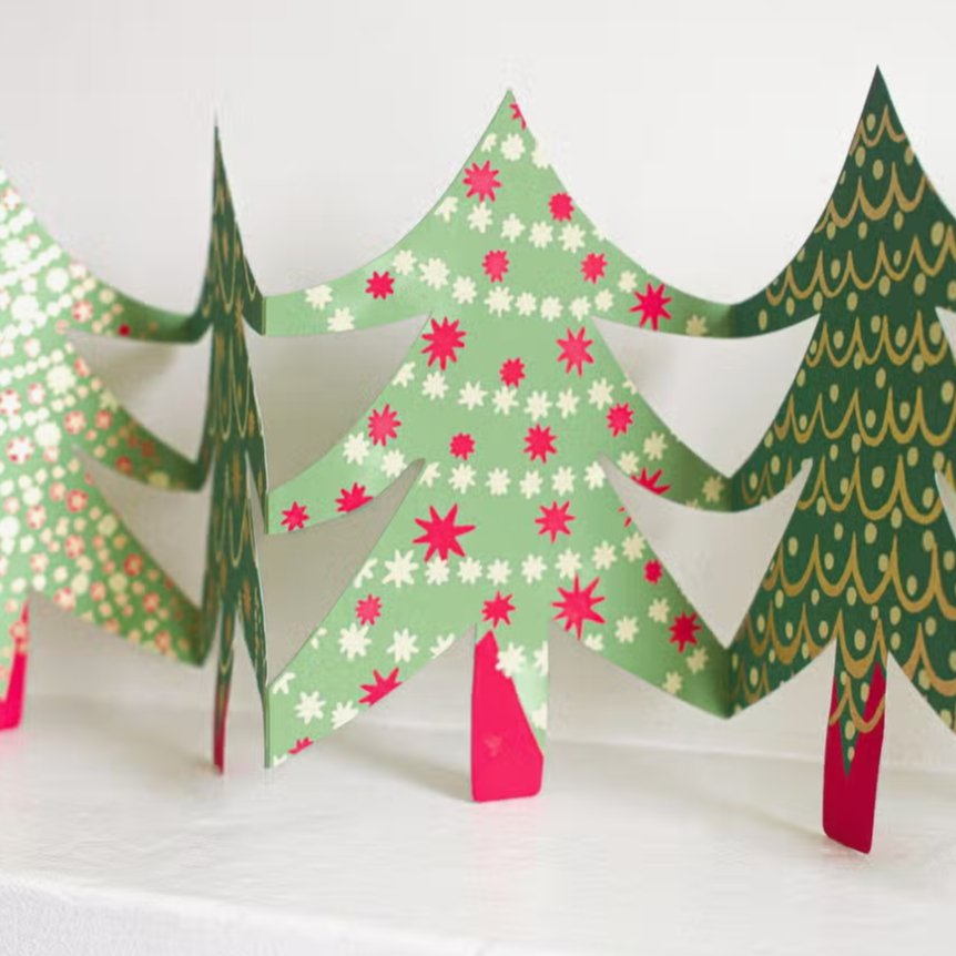 Christmas Tree Concertina Paper Garland - grow urban. UK
