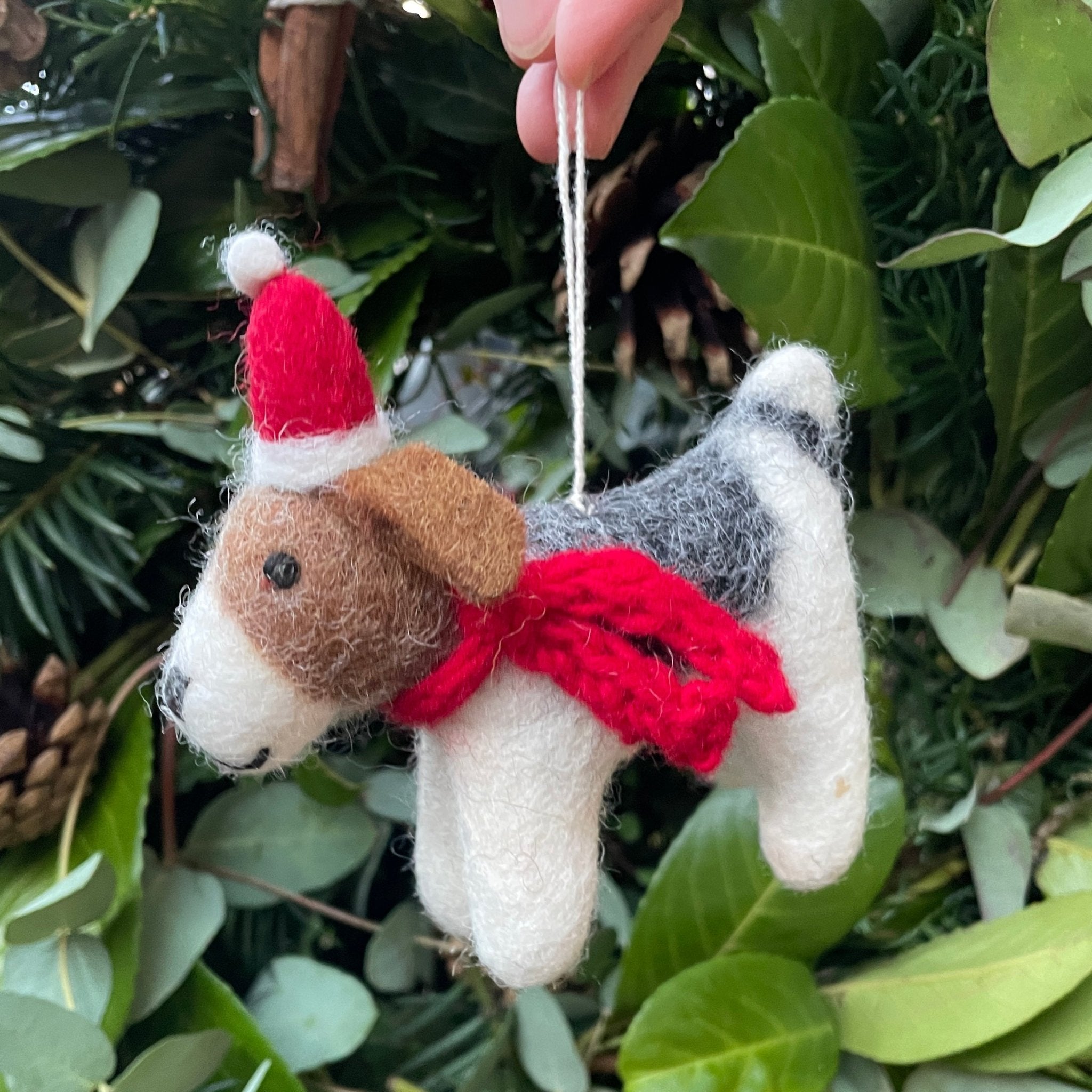 Fox Terrier | Felt Christmas Decoration - grow urban. UK
