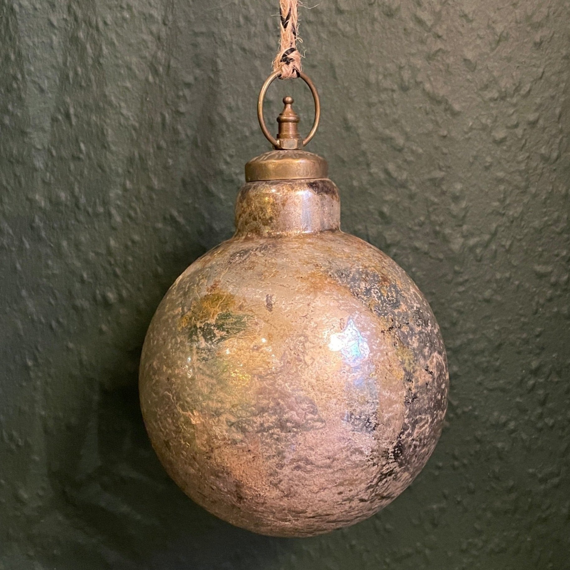 Giant Rustic Bauble - Antiqued Silver - grow urban. UK