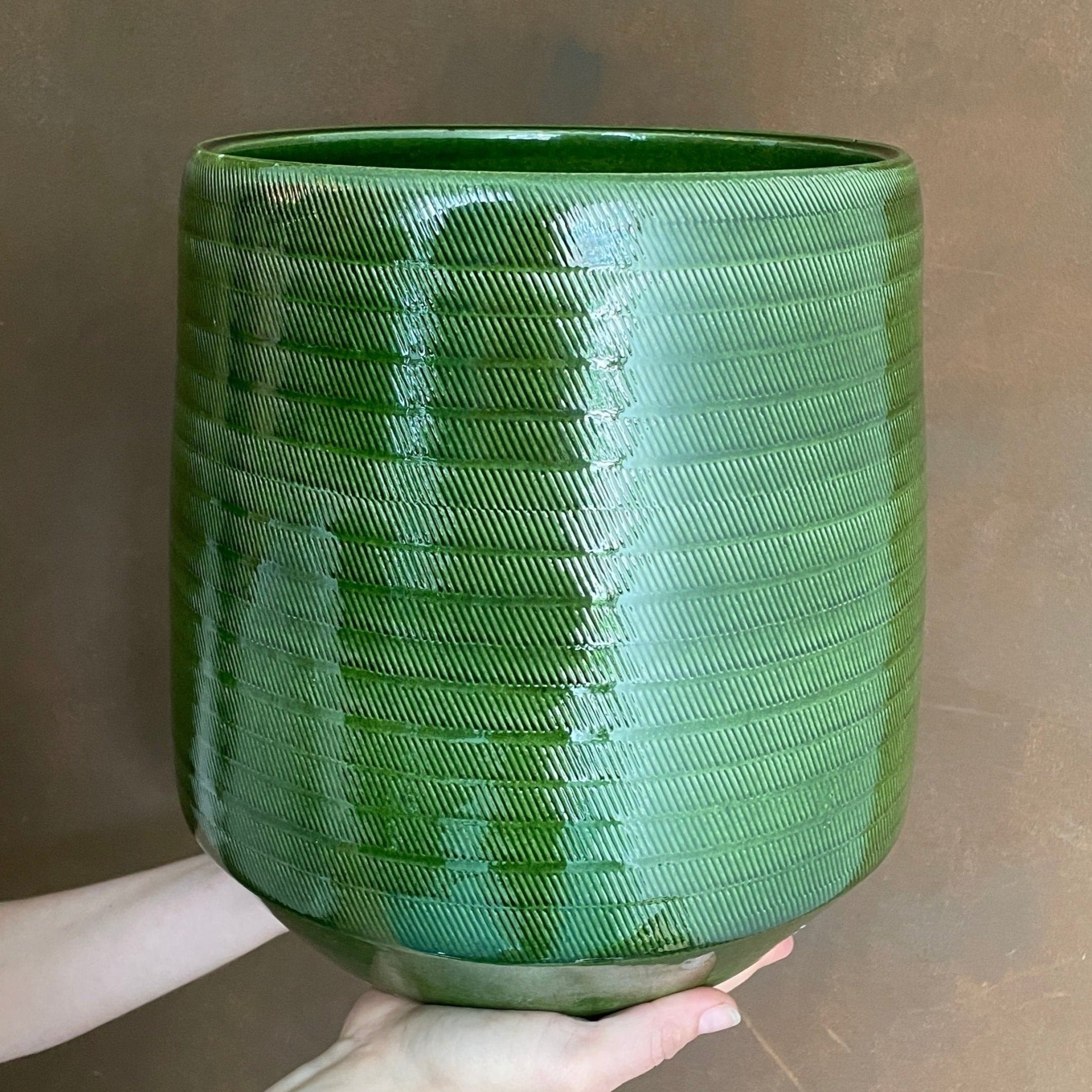 Strike Pot - Green Glaze | 23cm - grow urban. UK
